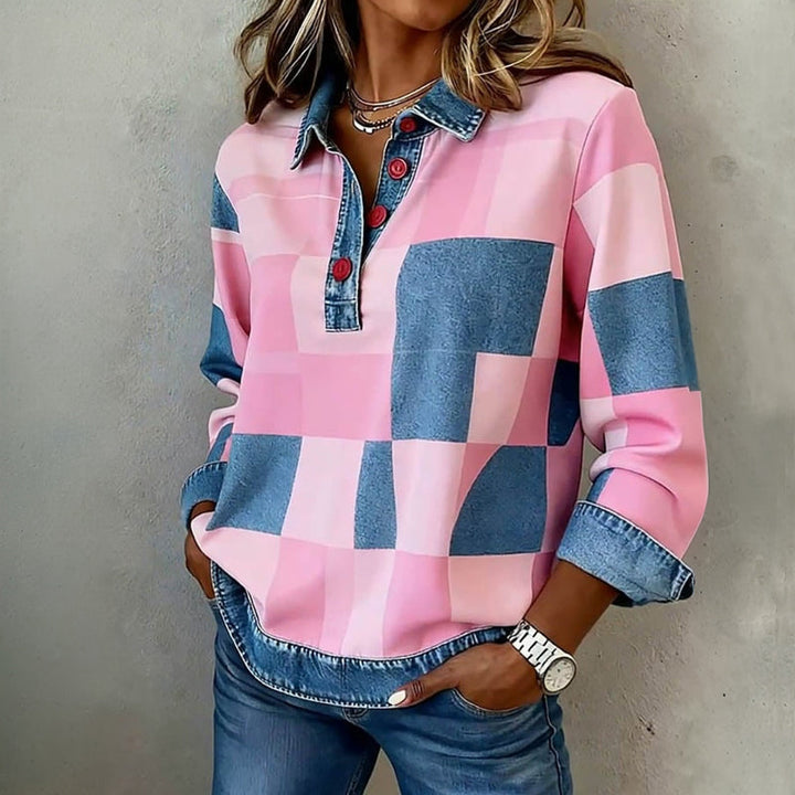 Marieke - Vintage-Sweatshirt mit Karomuster