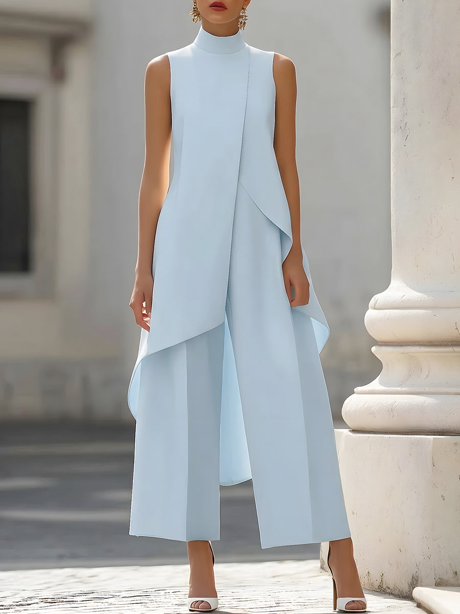 Asymmetrisches, ärmelloses Oberteil und Hose
