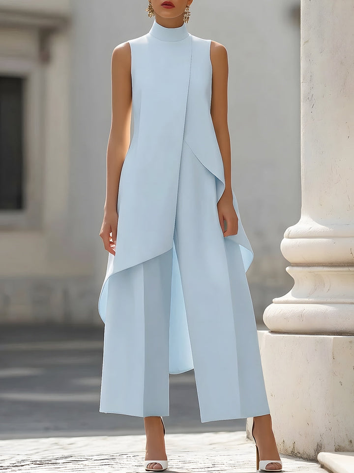 Asymmetrisches, ärmelloses Oberteil und Hose