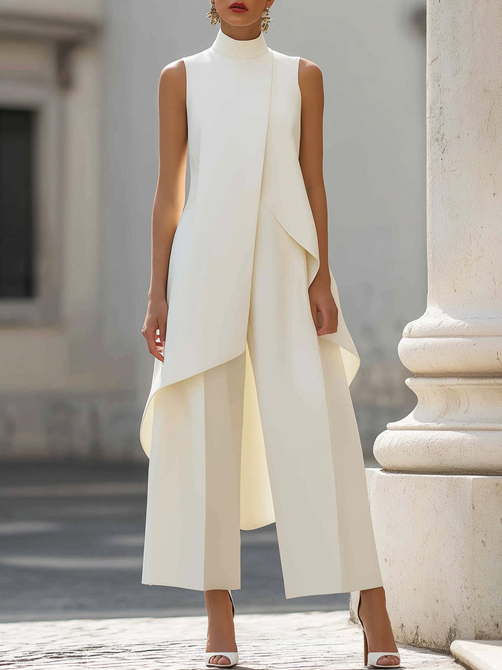 Asymmetrisches, ärmelloses Oberteil und Hose