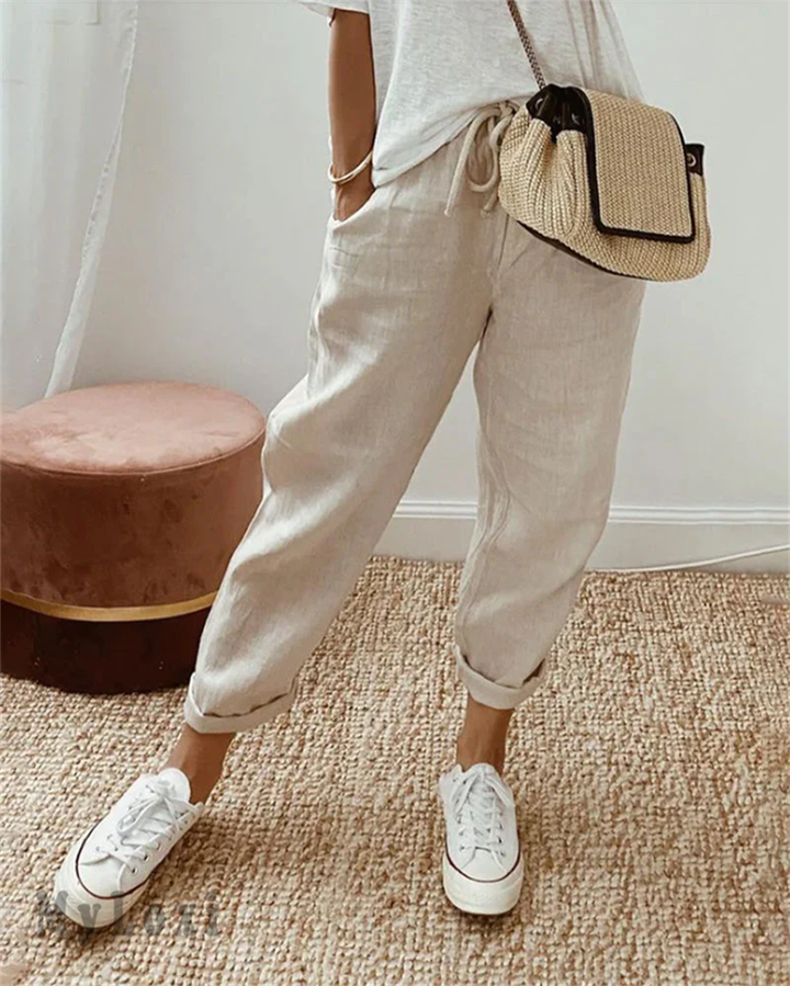 Lena - Leichte Baumwoll-Leinenhose