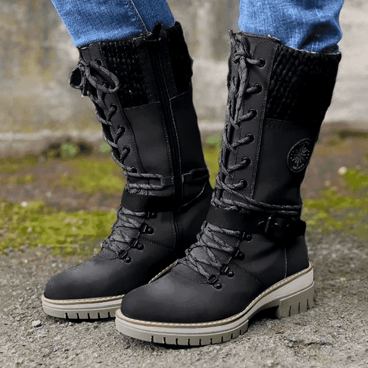 FrostLuxe - Wasserdichte Schnürstiefel in mittlerer