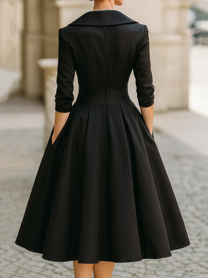 Vintage-inspiriertes Midikleid aus Satin mit
