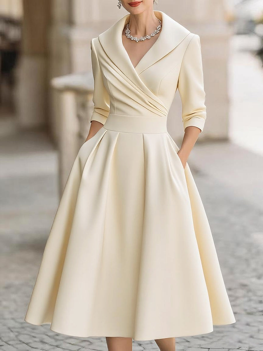 Vintage-inspiriertes Midikleid aus Satin mit