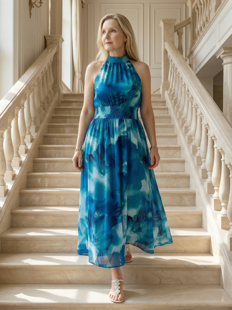 Sylin - Gerafftes Midikleid mit Halfter
