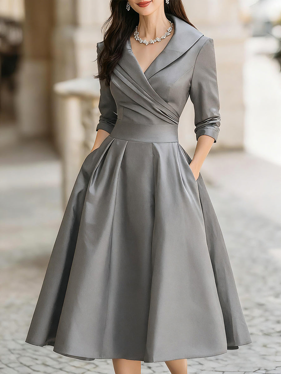 Vintage-inspiriertes Midikleid aus Satin mit