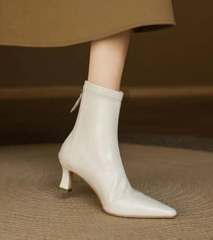 Fulvia - Minimalistische Lederstiefeletten mit mittelhohem