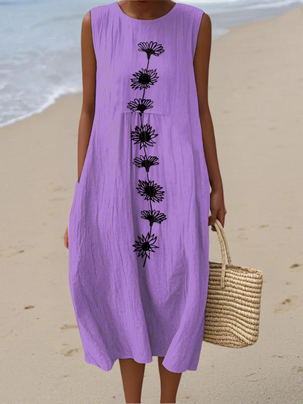 Emma - Violet Bloom Midikleid