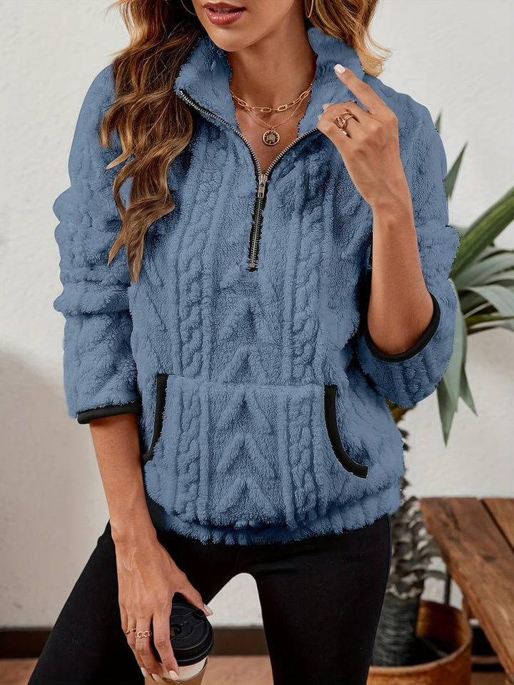 Naama - Stilvoller Half-Zip-Pullover mit Tasche