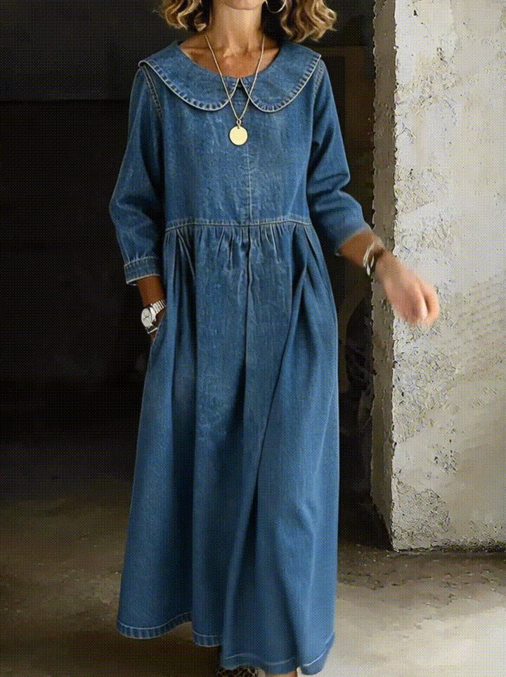 Clara - Peter Pan Kragen Denim
