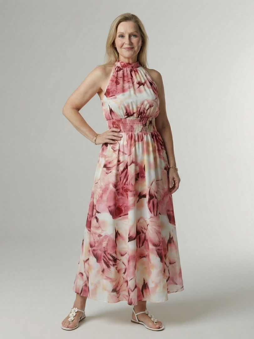 Sylin - Gerafftes Midikleid mit Halfter