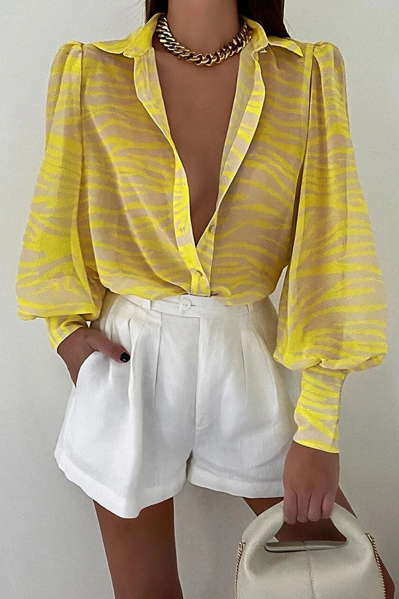 Jane - Blumenbluse mit Puffärmeln für