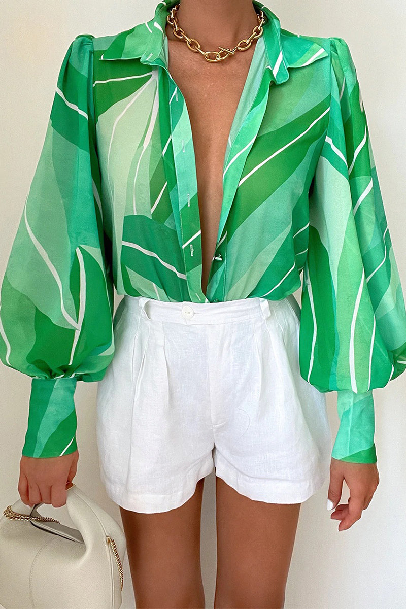 Jane - Blumenbluse mit Puffärmeln für