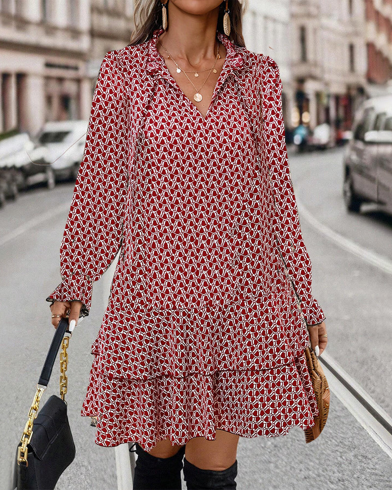 Lavinia - bedrucktes Langarmkleid