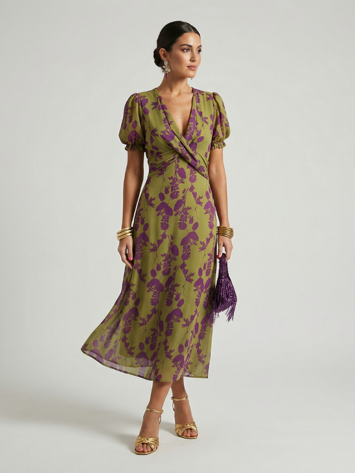 Virel - Entspanntes Midikleid mit Blumenmuster