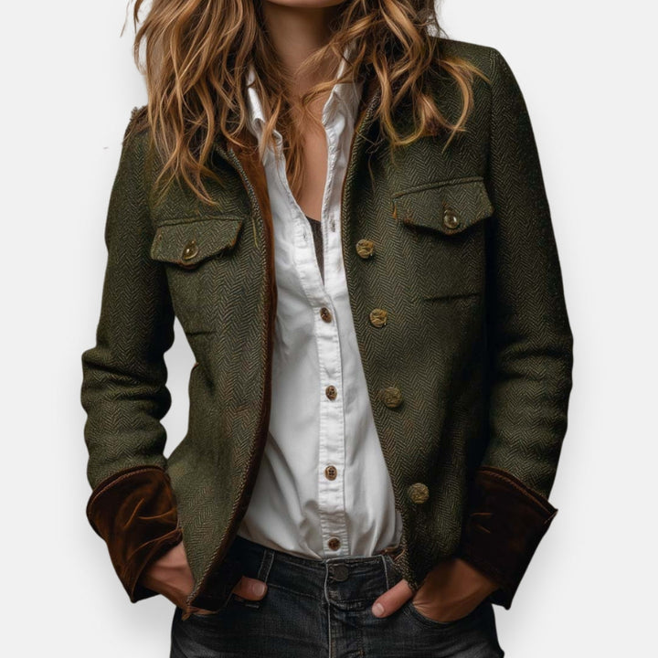 Corrie - Tweedjacke mit Samtdetails