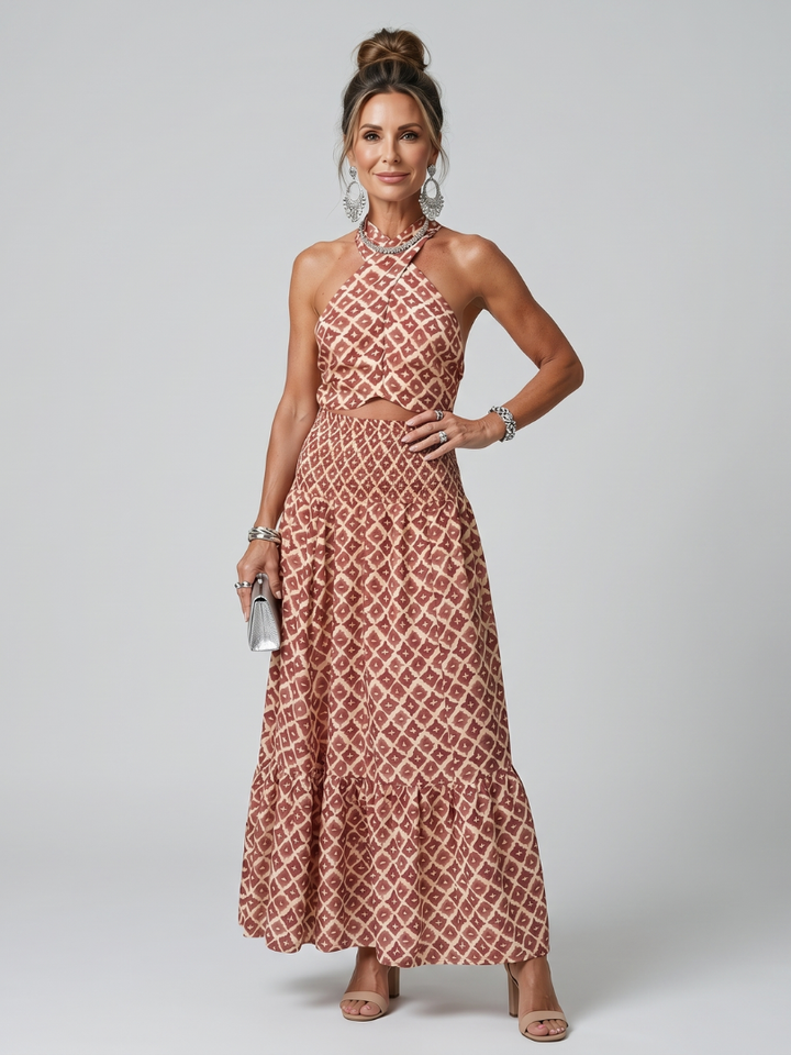 Amira - Cross Halter Geometrischer Druck