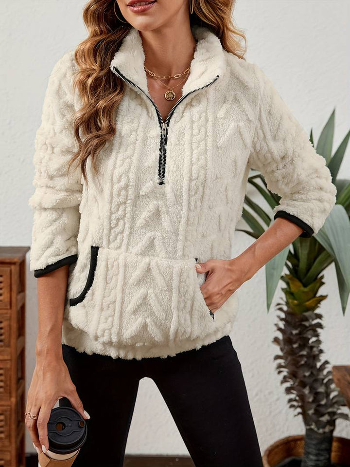 Naama - Stilvoller Half-Zip-Pullover mit Tasche