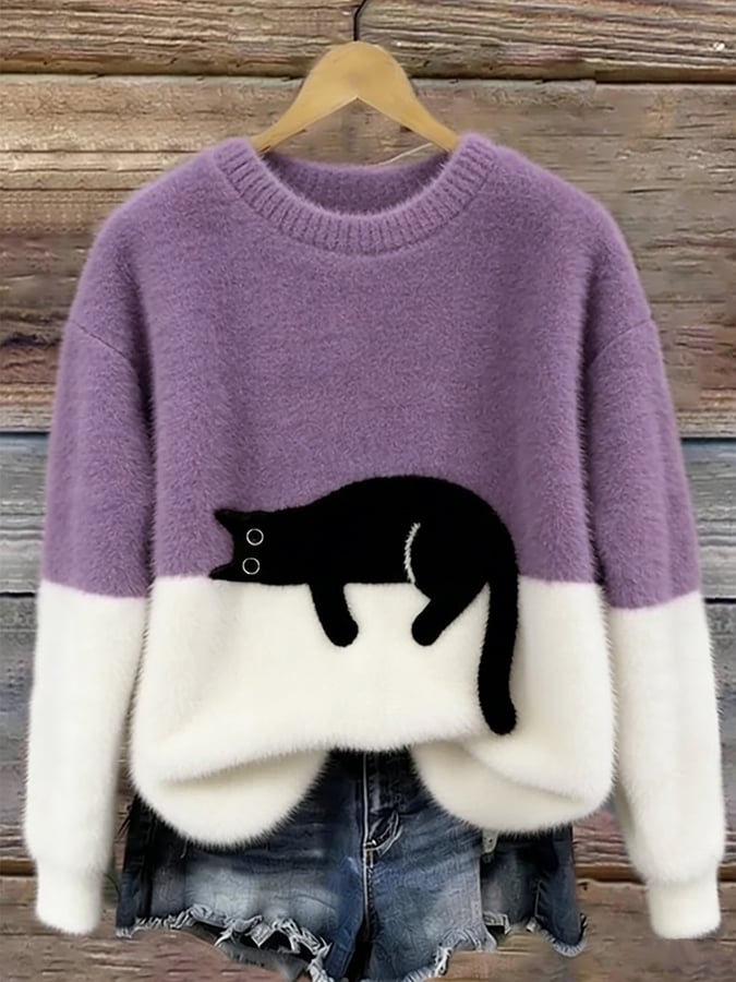 Luna - Damen-Sweatshirt mit Katzenprint