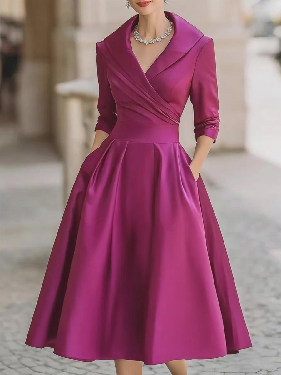 Vintage-inspiriertes Midikleid aus Satin mit