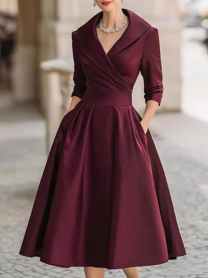 Vintage-inspiriertes Midikleid aus Satin mit