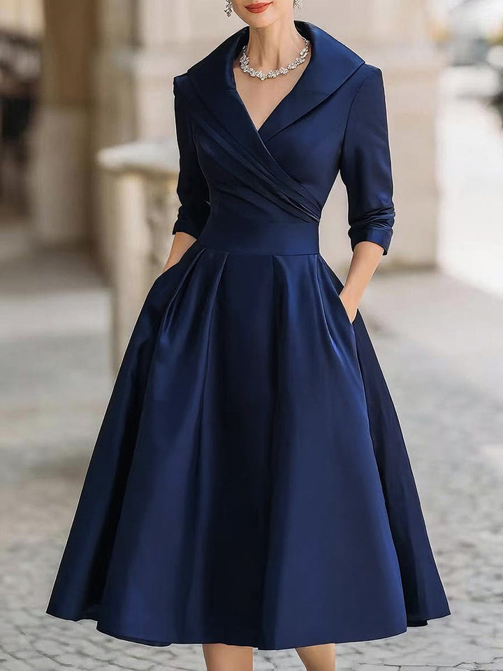 Vintage-inspiriertes Midikleid aus Satin mit