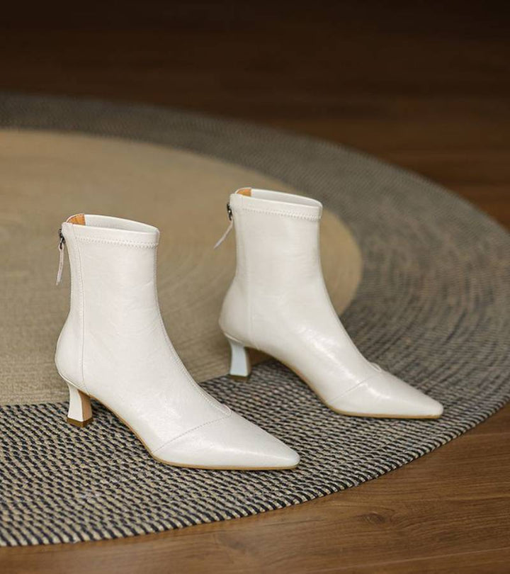 Fulvia - Minimalistische Lederstiefeletten mit mittelhohem