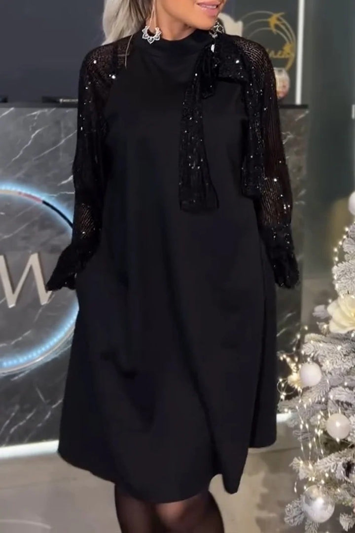 Lora - Samt-Kleid mit Puffärmeln