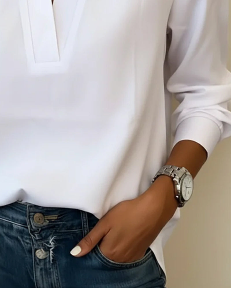 Elvira - Elegante Bluse mit V-Ausschnitt