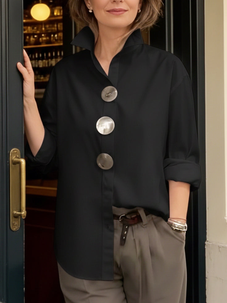 Mirella - Oversize-Bluse mit Statement-Knoepfen