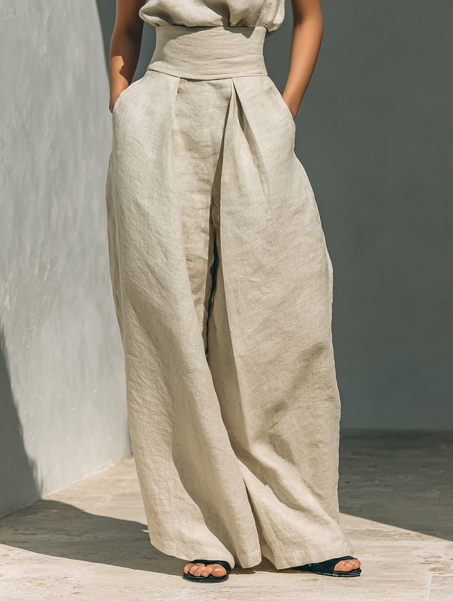 Maria - Ärmelloses Ensemble aus Leinen