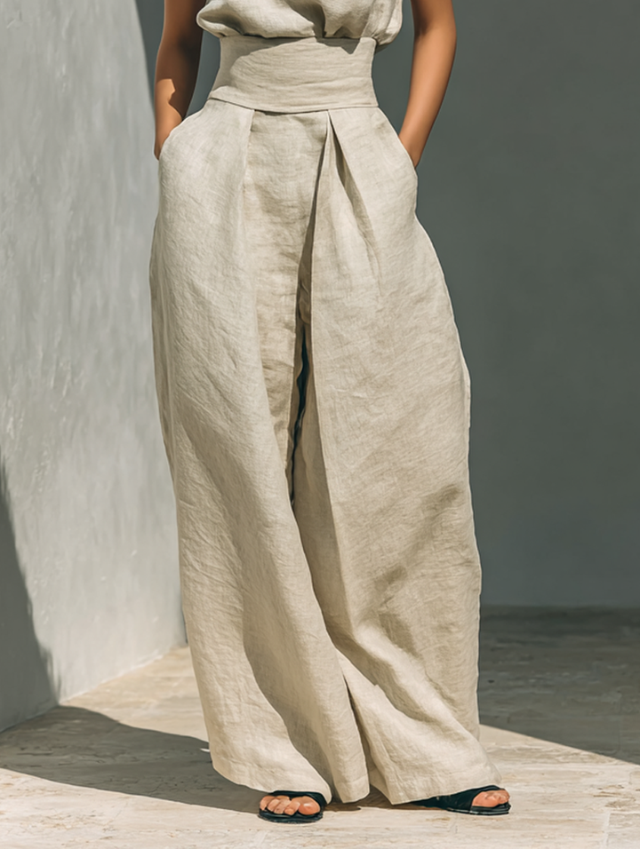 Maria - Ärmelloses Ensemble aus Leinen