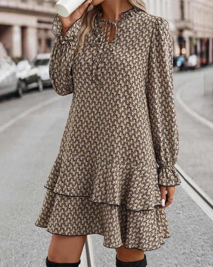 Lavinia - bedrucktes Langarmkleid