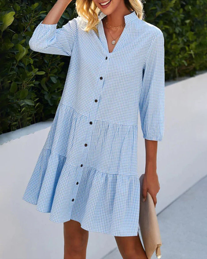 Emilia - Kariertes Midi-Hemdkleid