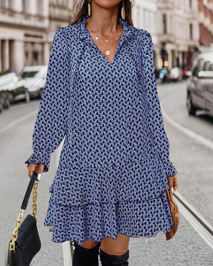Lavinia - bedrucktes Langarmkleid