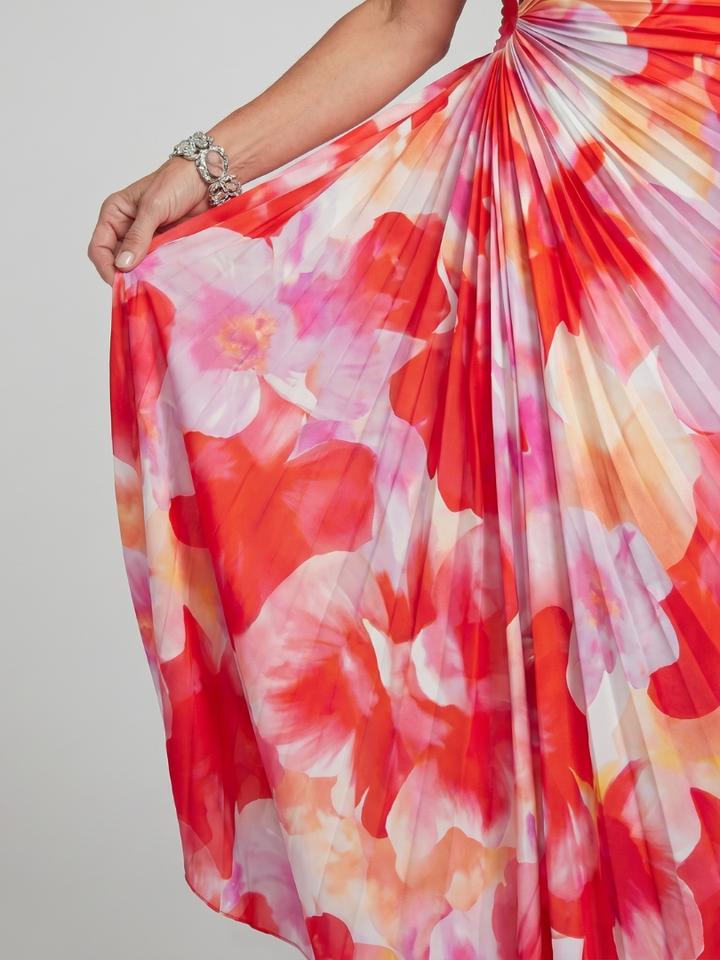 Taya - Ein-Schulter-Kleid mit plissiertem Mieder