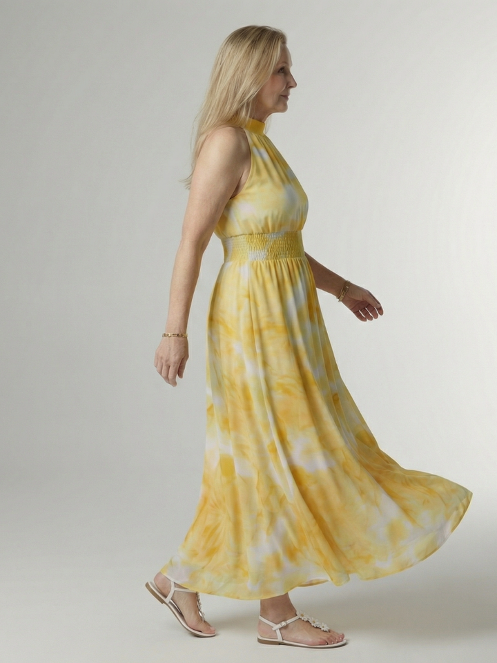 Sylin - Gerafftes Midikleid mit Halfter
