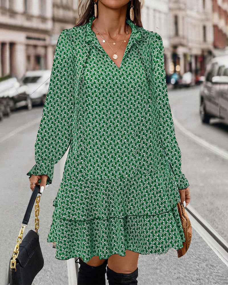 Lavinia - bedrucktes Langarmkleid