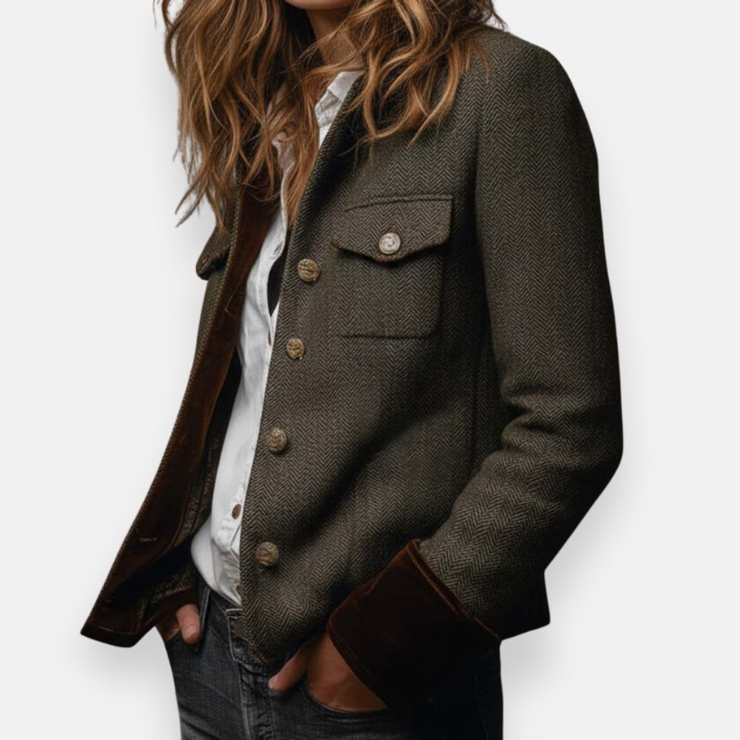 Corrie - Tweedjacke mit Samtdetails