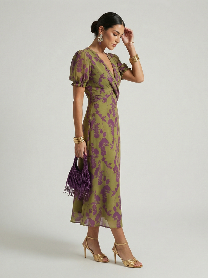Virel - Entspanntes Midikleid mit Blumenmuster
