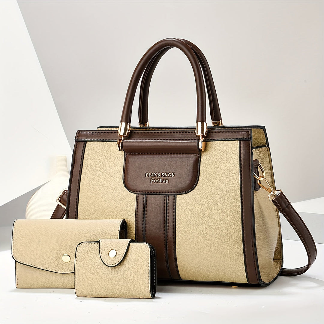 Luna - Elegantes 3-teiliges Ledertaschenset