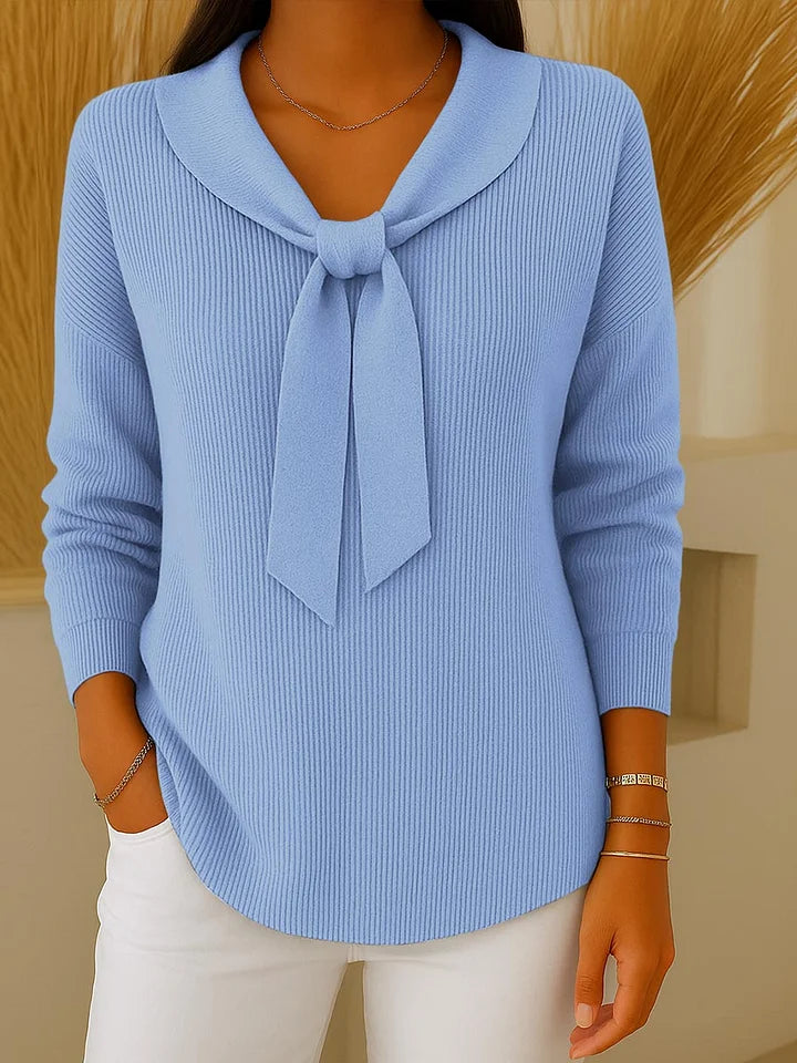 Melina - Eleganter Pullover mit Schleifenkragen