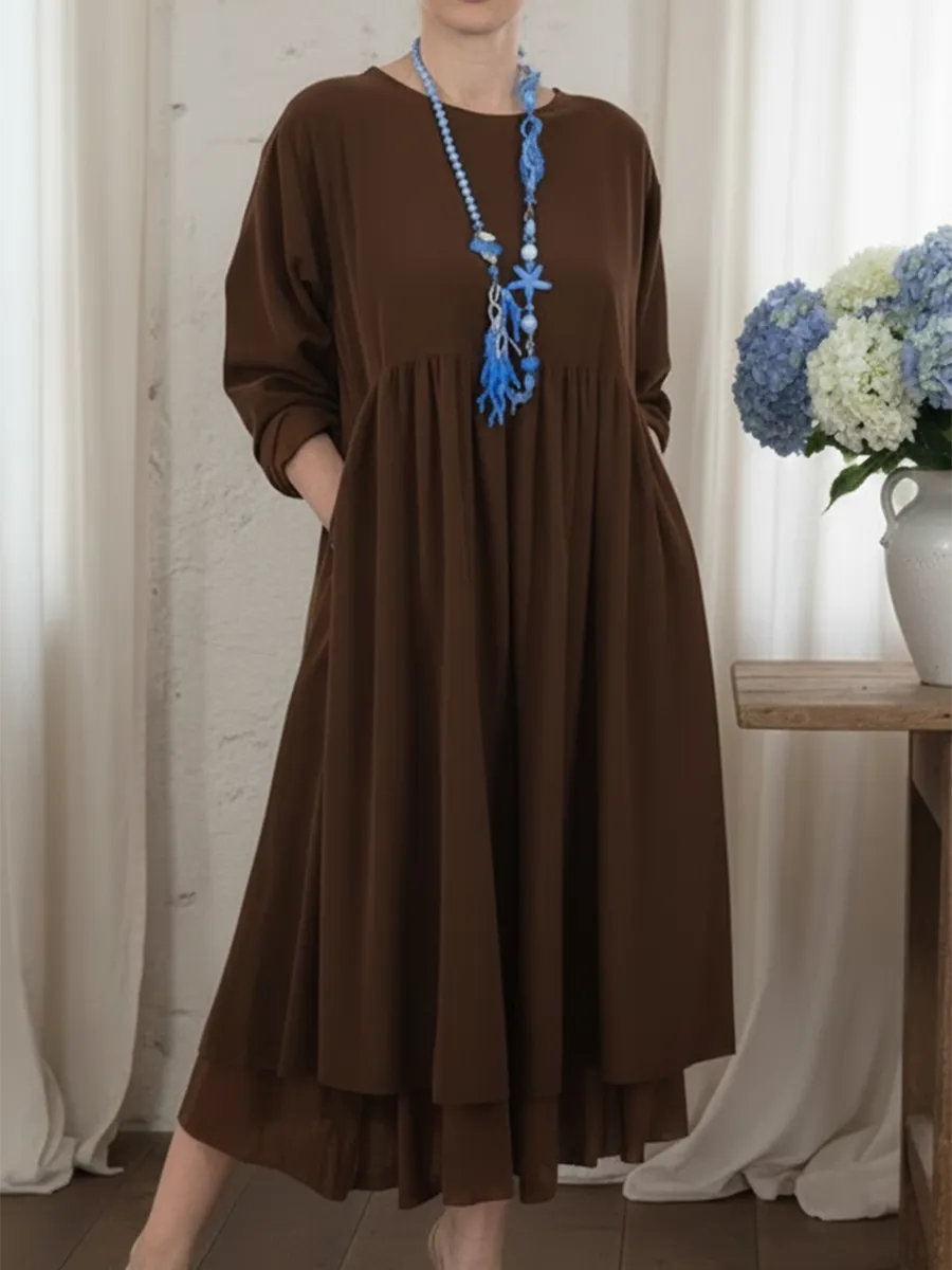 Marlene - Fliessendes Midi-Kleid mit sanfter