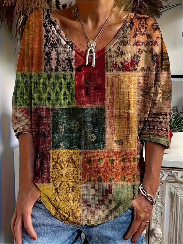 Damen Plus-Size Print Tops - Elegante Muster in L–XXXL