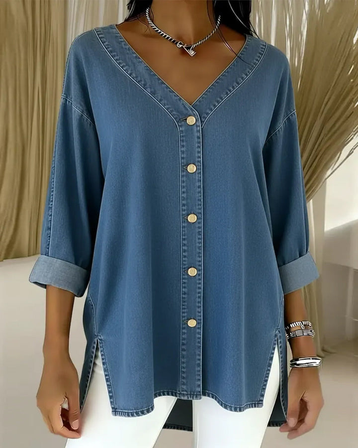Elviane - Elegante Denimbluse