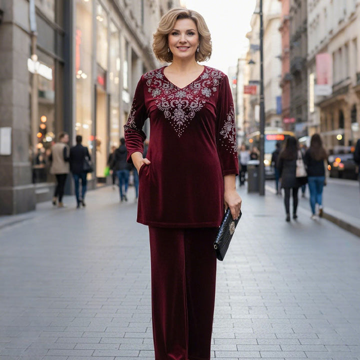 Elvire - Elegantes zweiteiliges Samt-Set