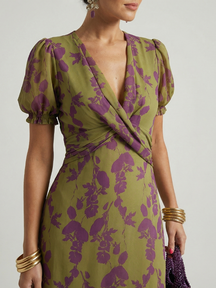 Virel - Entspanntes Midikleid mit Blumenmuster