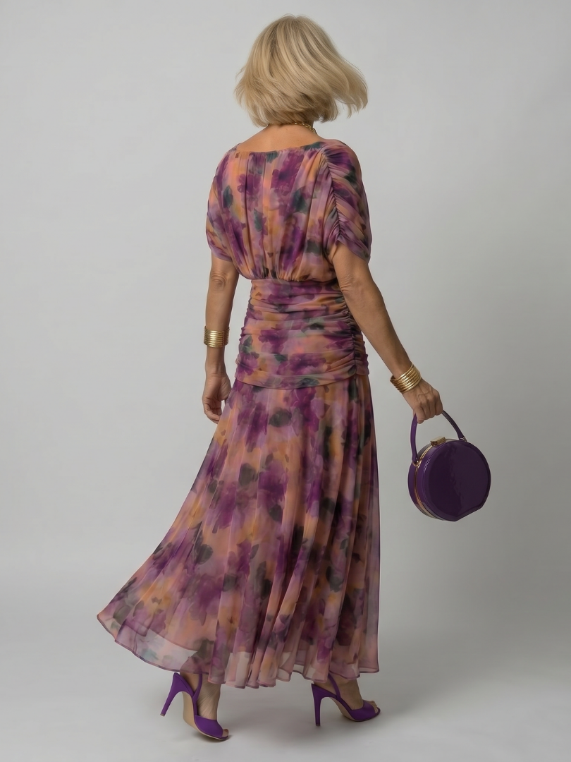 Calen - Schulterfreies fließendes Midikleid