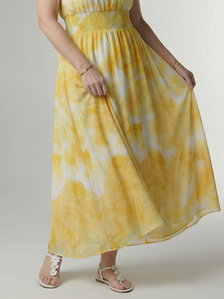 Sylin - Gerafftes Midikleid mit Halfter