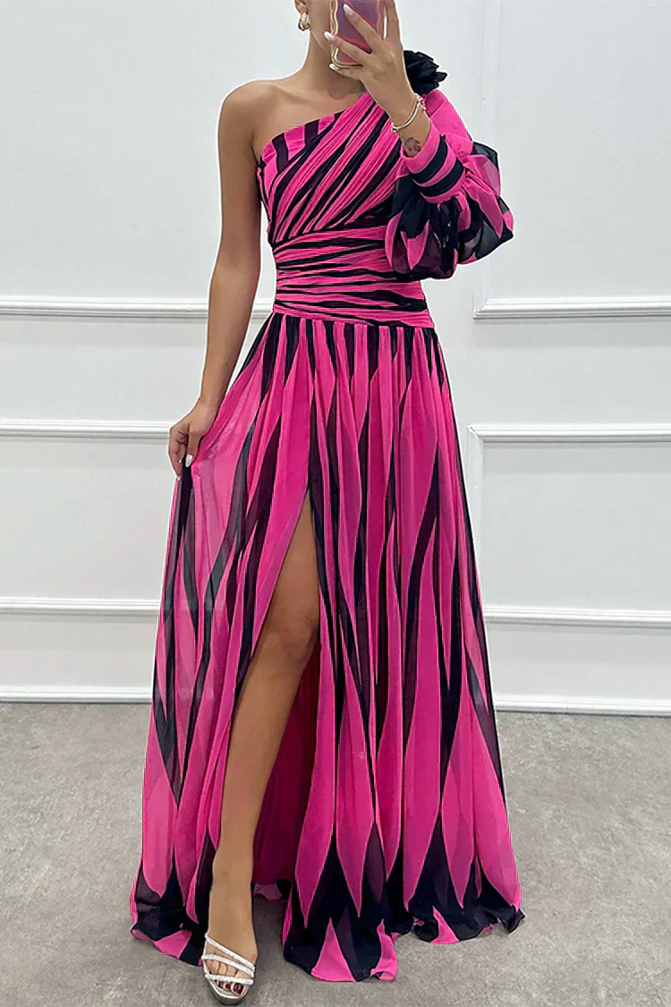 Hazel - Elegantes gestreiftes Maxikleid mit